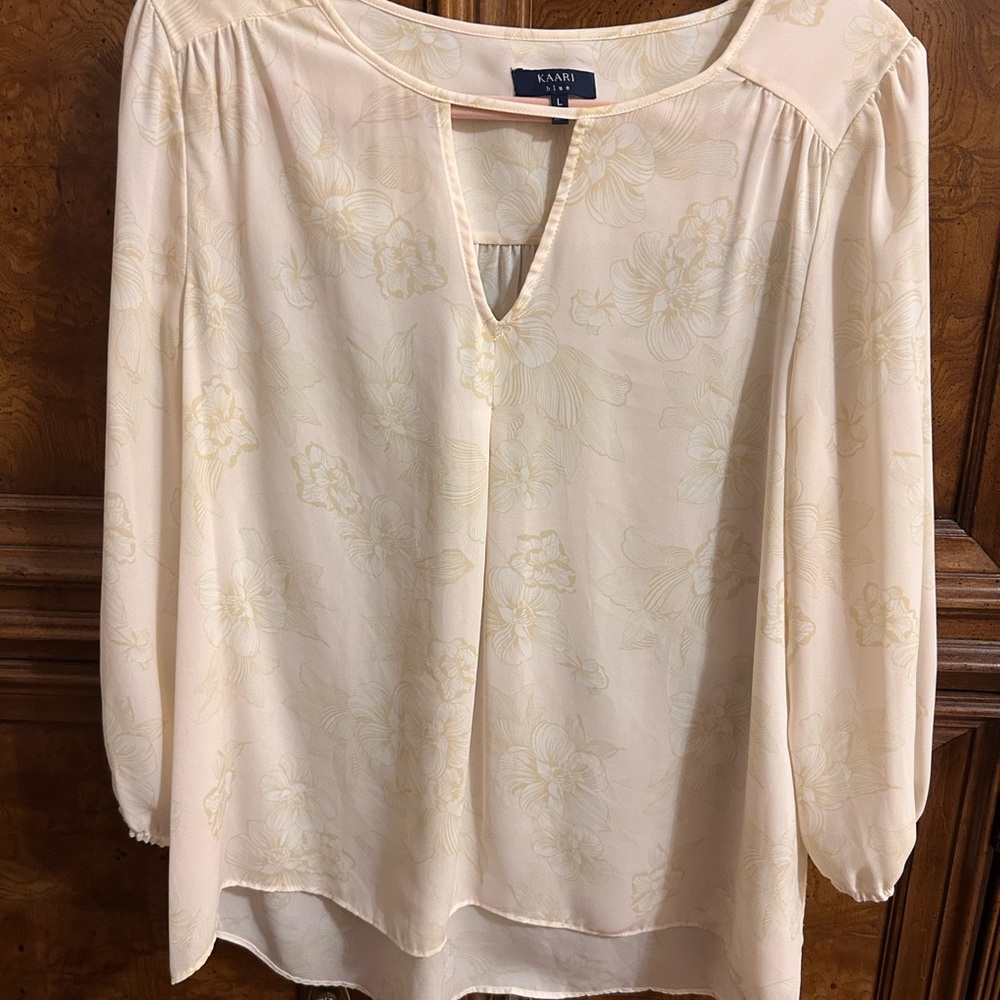 Kaari Blue Ivory Floral Blouse